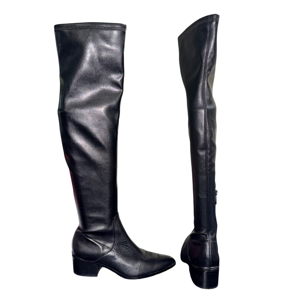 Donald J Pliner DAYLE Women’s 6.5M Black Leather Knee High Boots Pointed Toe - Picture 2 of 16